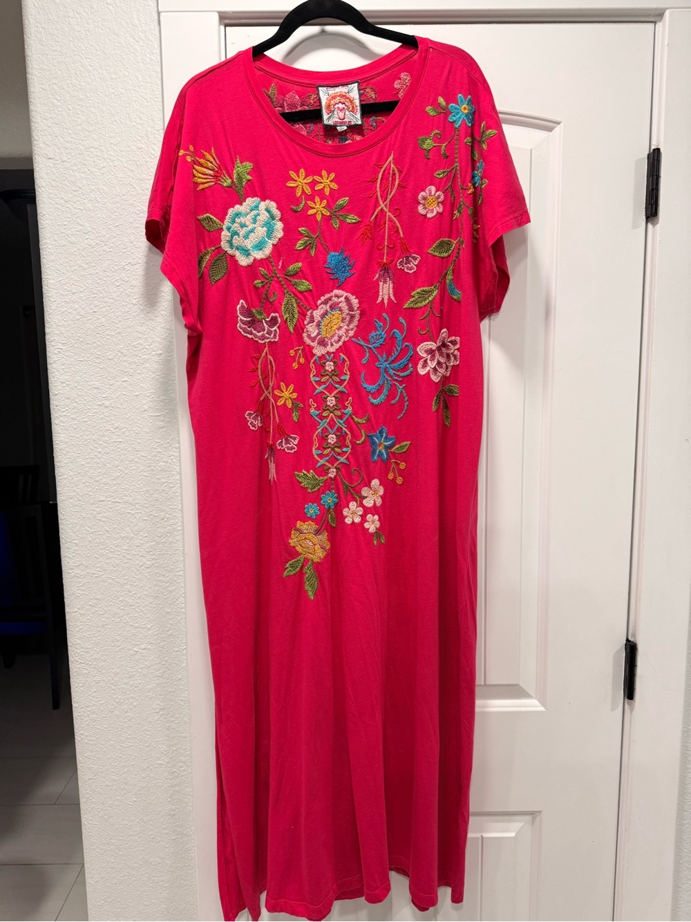 Johnny Was Fuchsia Embroidered SHERI RELAXED KNIT DRESS Maxi XL. - Picture 4 of 13